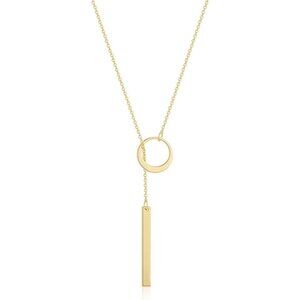 Long Gold Necklace for Women Dainty Layered Lariat 14K Gold Plated Y Shaped